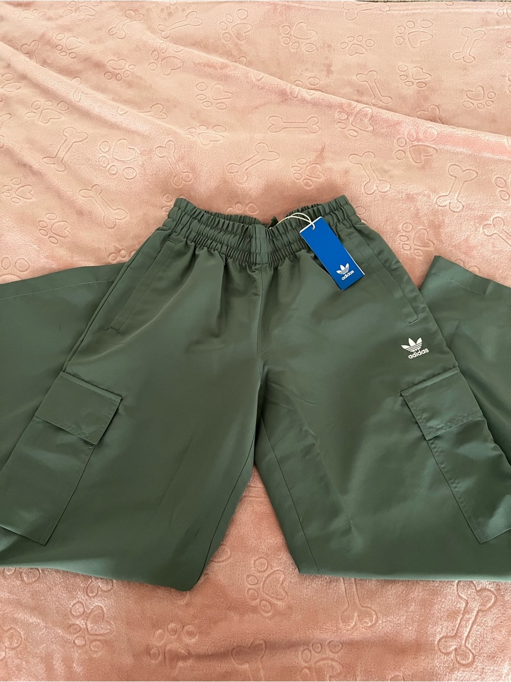 adidas Olive Green Drawstring Cargo Pants